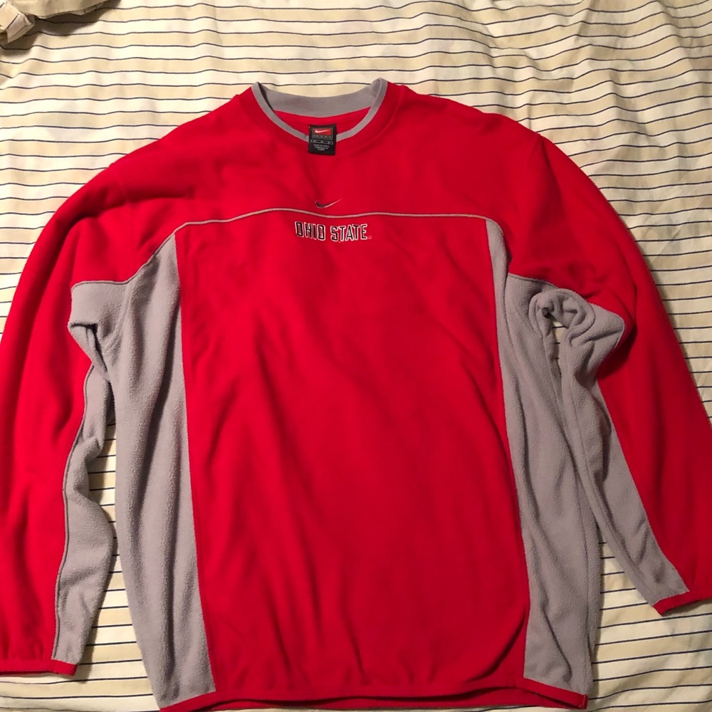 Nike Ohio State Red Fleece Pullover Sweatshirt M